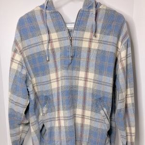 Grunge Quarter Zip Hoodie with Pockets